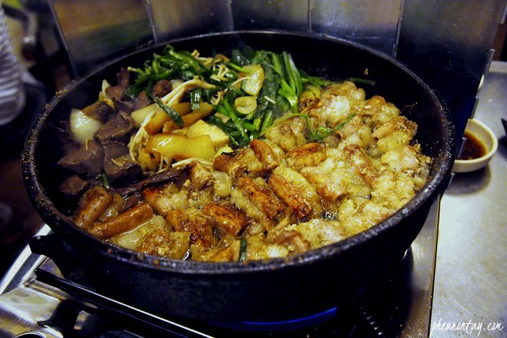 traditional korean bbq. intestines.